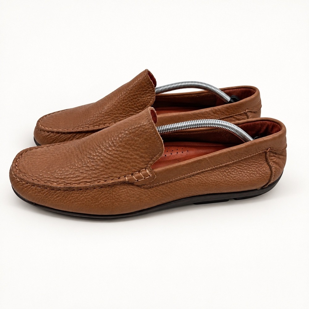 Tommy Bahama 12D Nassau Venetian Leather Loafers Brown Coastal Travel Moc Toe